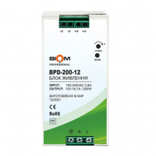 Блок живлення Biom Professional DC12 200W BPD-200-12 16,7A под DIN-рейку